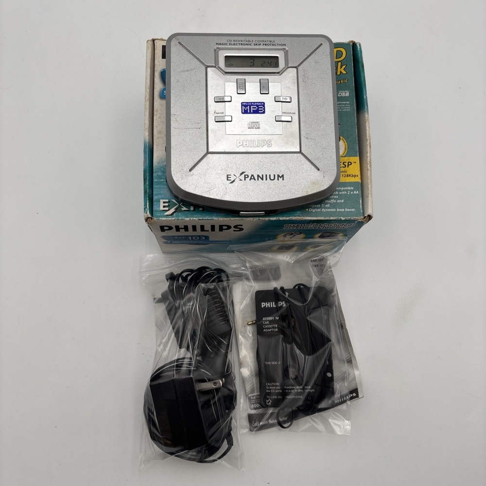 Philips eXpanium EXP103 Portable MP3-CD Player 45 Second Anti-Skip + Accessories